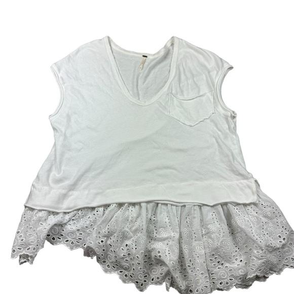 FREE PEOPLE: Always On Time Twofer Short Sleeve Oversized Shirt -Size Small - Picture 4 of 10